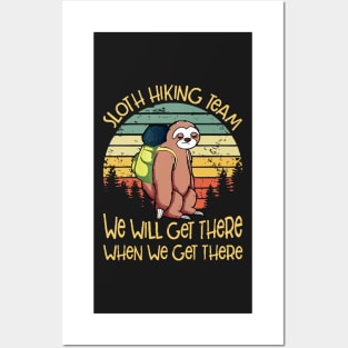 Sloth Hiking Team TShirt Vintage Sloth T Shirt Gift Posters and Art